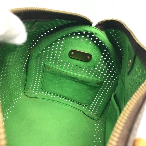 LOUIS VUITTON M95181 MonogramPerfo Speedy30 Tote Bag Hand Bag Green/Brown - Picture 13 of 16